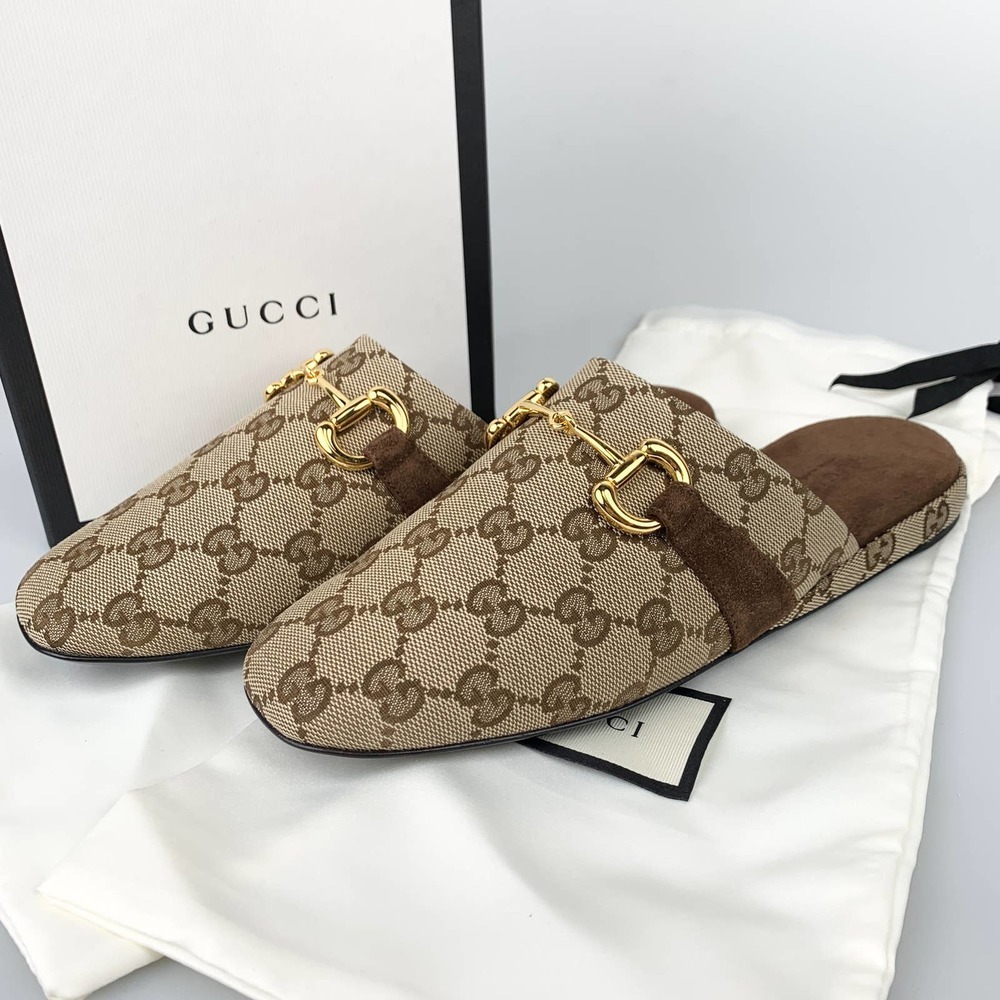 NIB Gucci monogram print slippers Size 36.5 Shoes